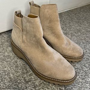 Dolce Vita Rango Boots Pull-on Light Tan Faux Suede Size 10